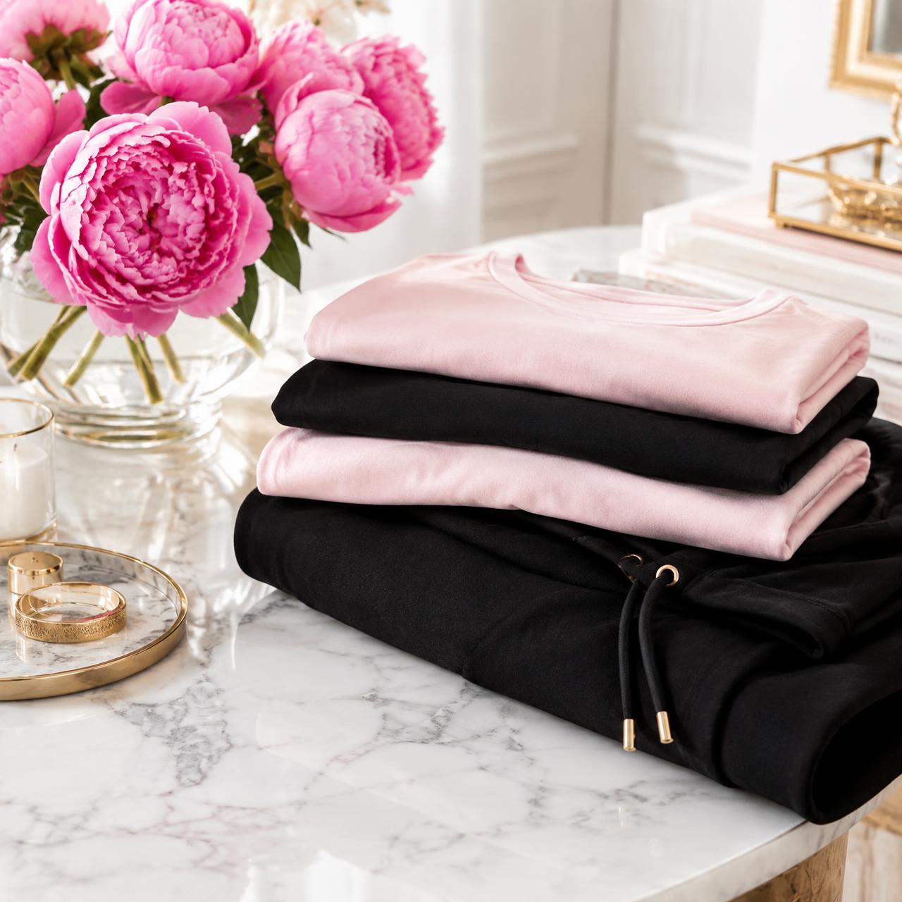 Blush and black supporter apparel